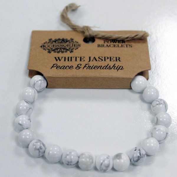 Kraftarmband - Weißer Jaspis