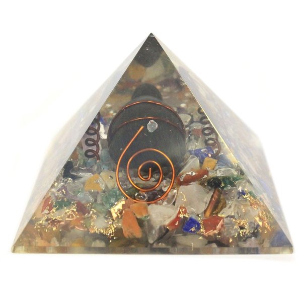 Orgonit Pyramide 60mm Edelsteinchips, Kupfer, Schildkröte