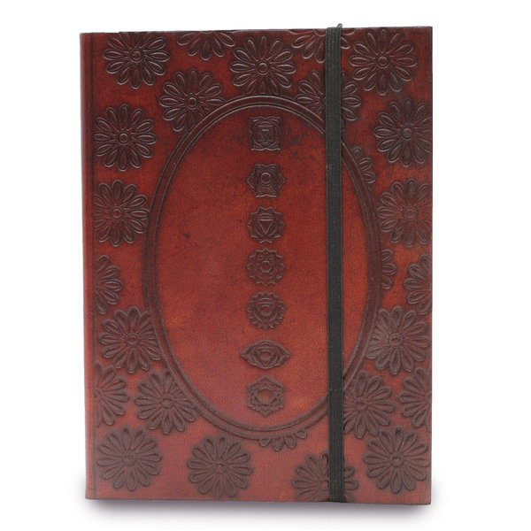 Mittleres Notizbuch mit Riemen - Chakra Mandala