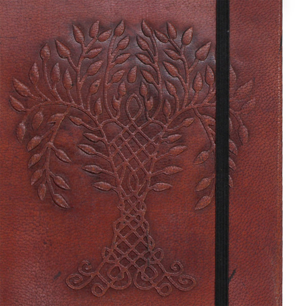 Mittelgroßes Notizbuch mit Riemen - Baum des Lebens
