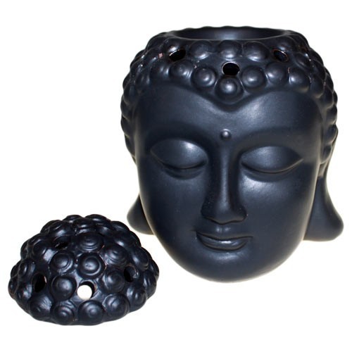 Buddha Kopf Duftlampe - Schwarz