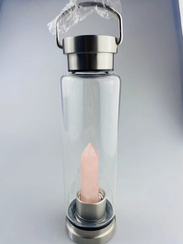 Kristallflasche - Verjüngernder Rosenquarz