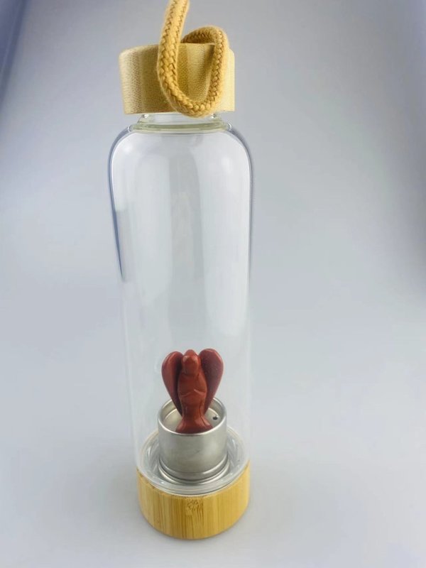 Kristallflasche - Belebender roter Jaspis - Engel