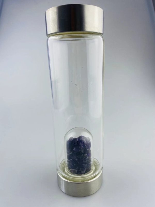 Kristallflasche - Entspannender Amethyst - Splitter
